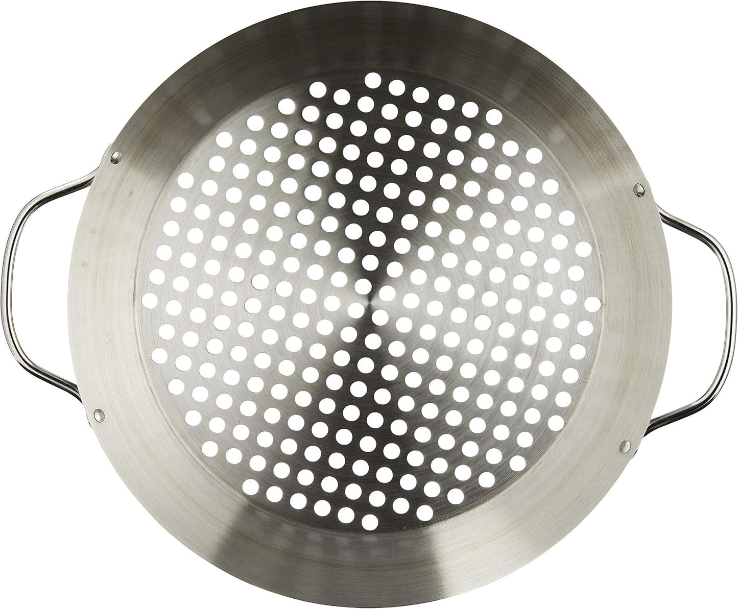 Sartén acero inox 12pulg asas color plata modelo BBQ122