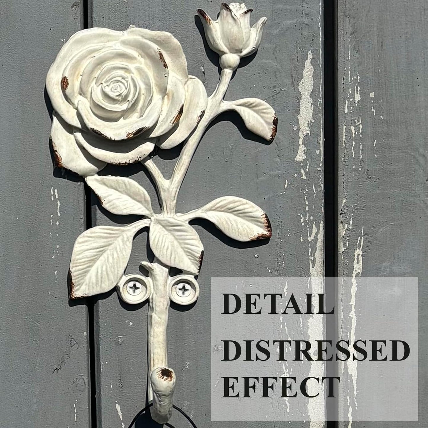 2 Ganchos Pared Rosa Metal Resistente Decorativo