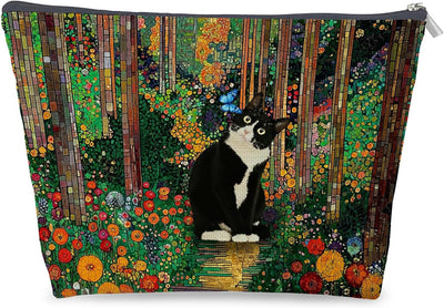 Bolsa maquillaje Navidad con cremallera para gatos
