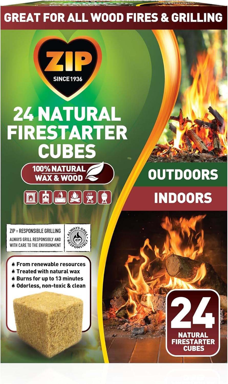 Cubos Firestarter Natural 24uds etiqueta blanca