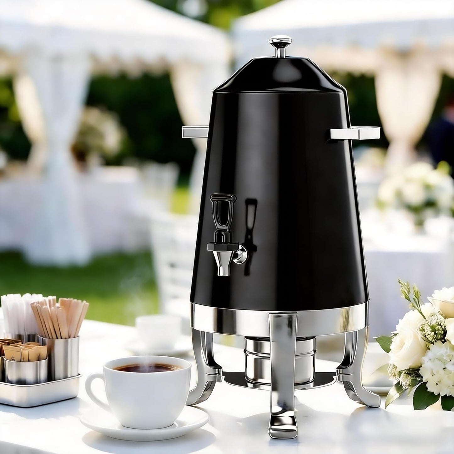 Urna café 50 tazas acero inox 13L negro