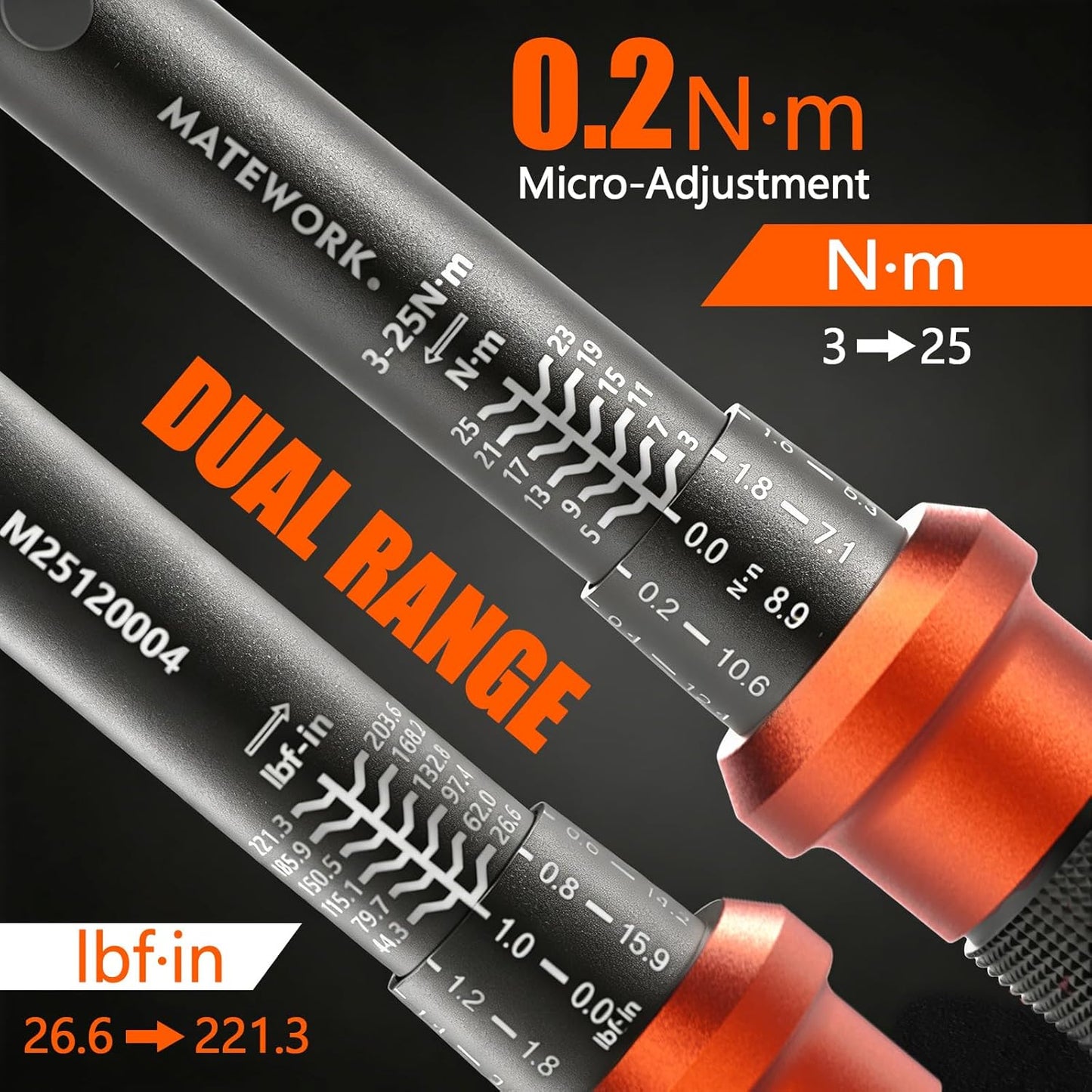Llave dinamométrica 1/4 pulg 3-25Nm para bicicleta con 72 dientes