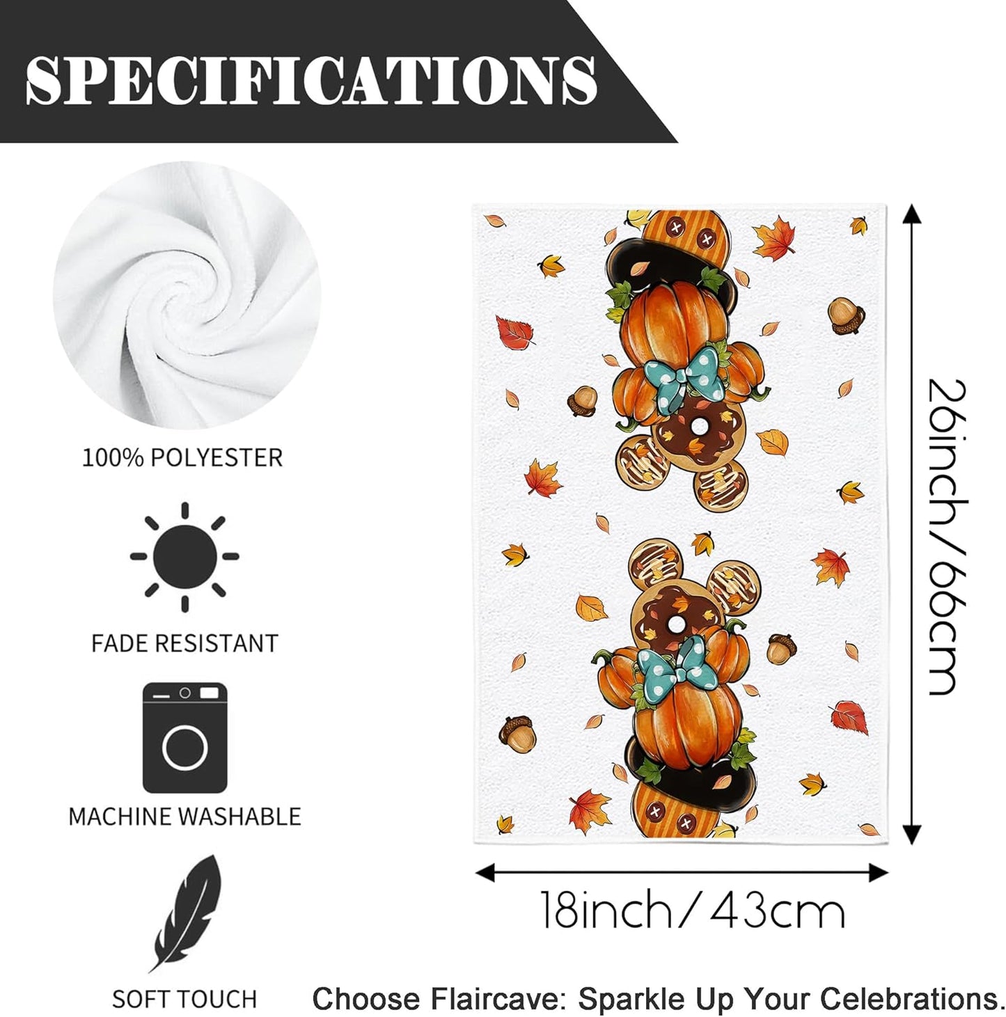 Set 4 Servilletas Cocina Otoño Estilo Calabaza