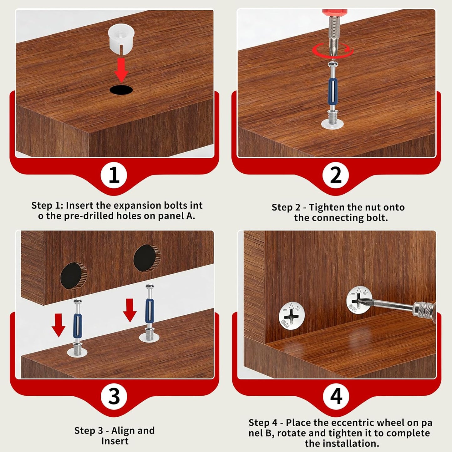 Set 120 Tuercas Bloqueo Leva 3en1 Accesorios Muebles