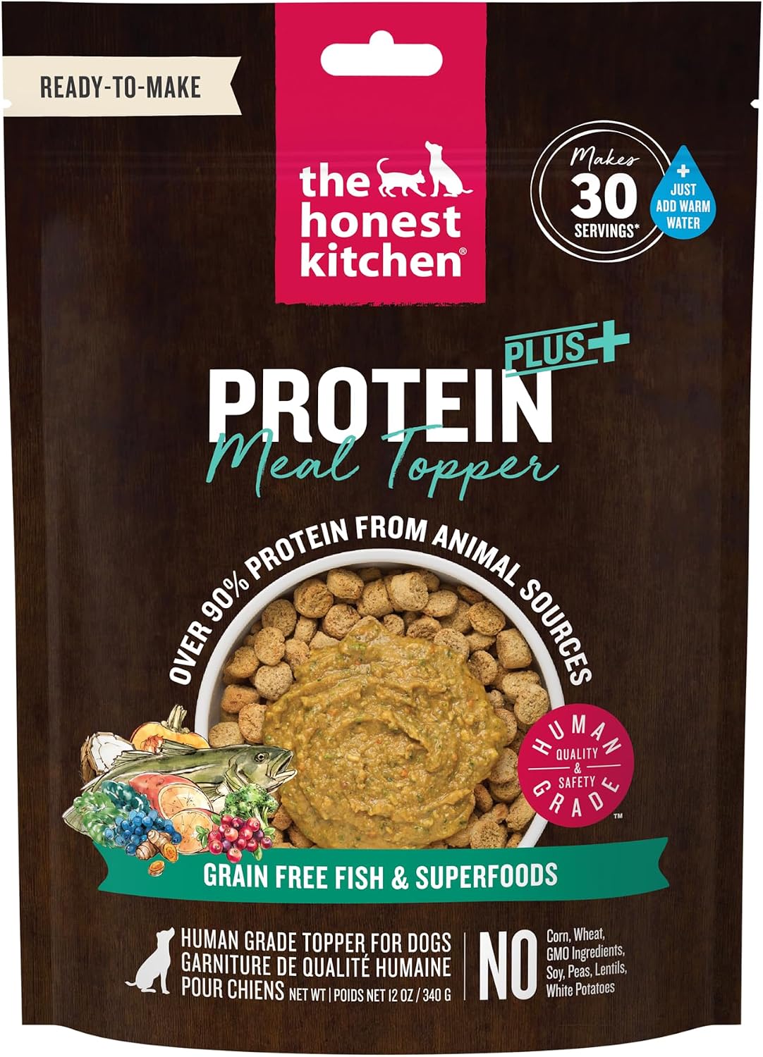 Alimento para perros superalimentos pescado sin granos 12oz