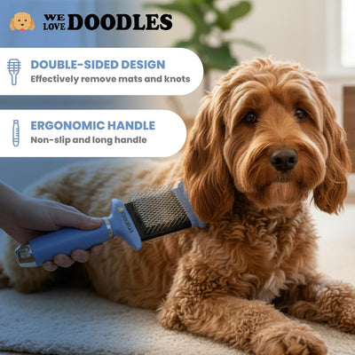 Cepillo deslizante doble cara para perros pelo corto y largo