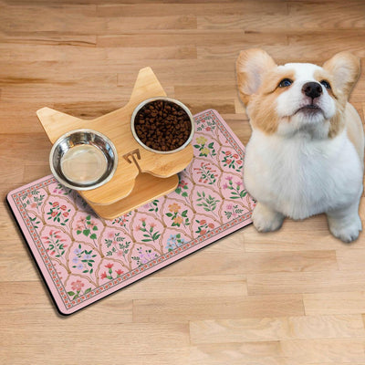 Tapete comida mascotas goma antideslizante 12x20