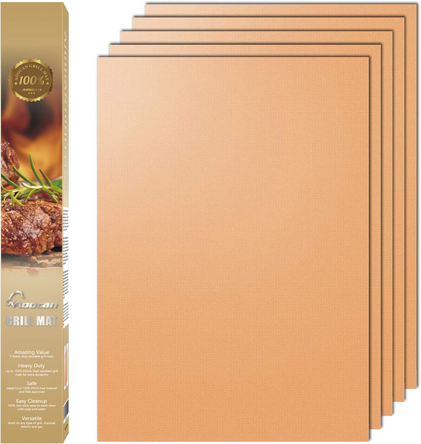 Set 5 bandejas autoadherentes para horno 15.75x13pulg dorado