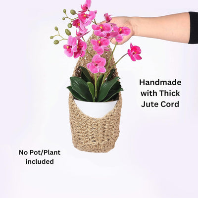 2 Pzas Colgador Macramé 6pulg Cesta Orquídea Soporte Plantas