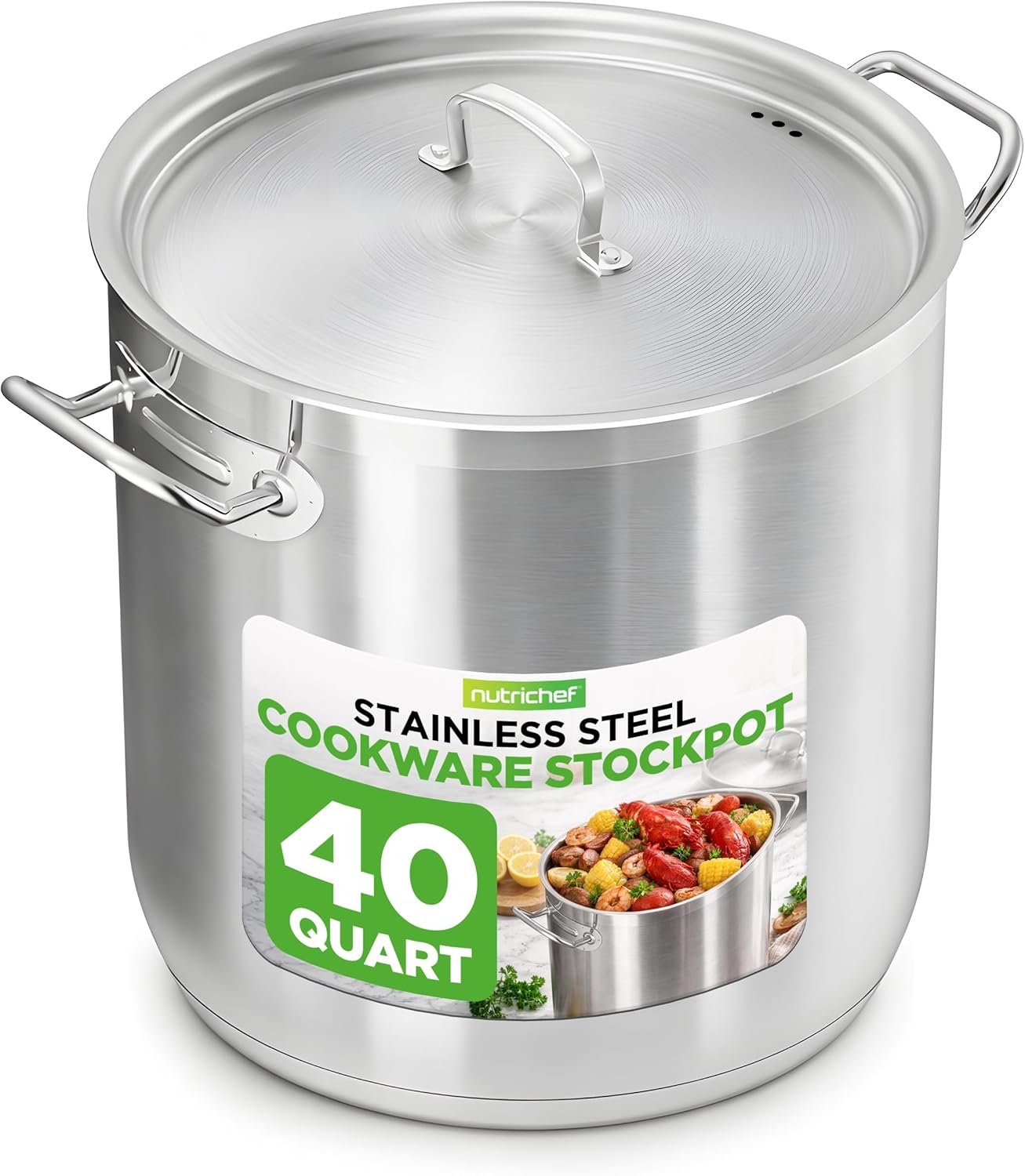 Olla acero inox 40qt tapa comp gas cerámica