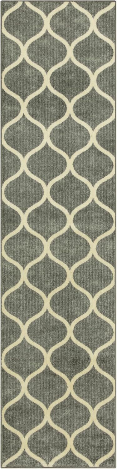 Alfombra lavable antideslizante para pasillo cocina 2x8pulg gris