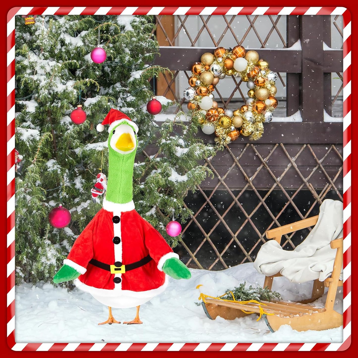 Traje ganso Navidad disfraz Papá Noel 23pulg verde