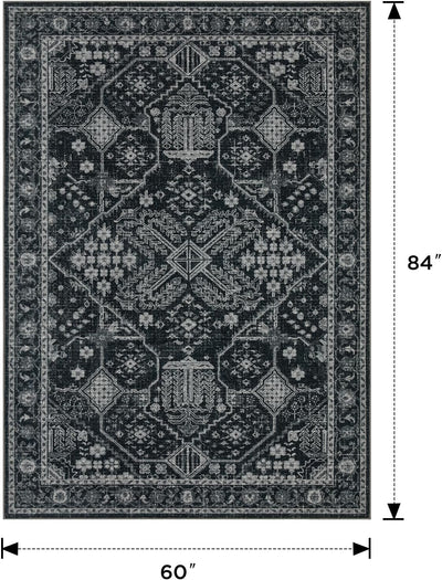 Alfombras felpilla pelo bajo estampado 5x7ft gris