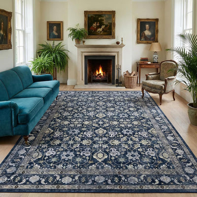 Alfombra lavable 8x10ft sala bohemia suave antideslizante