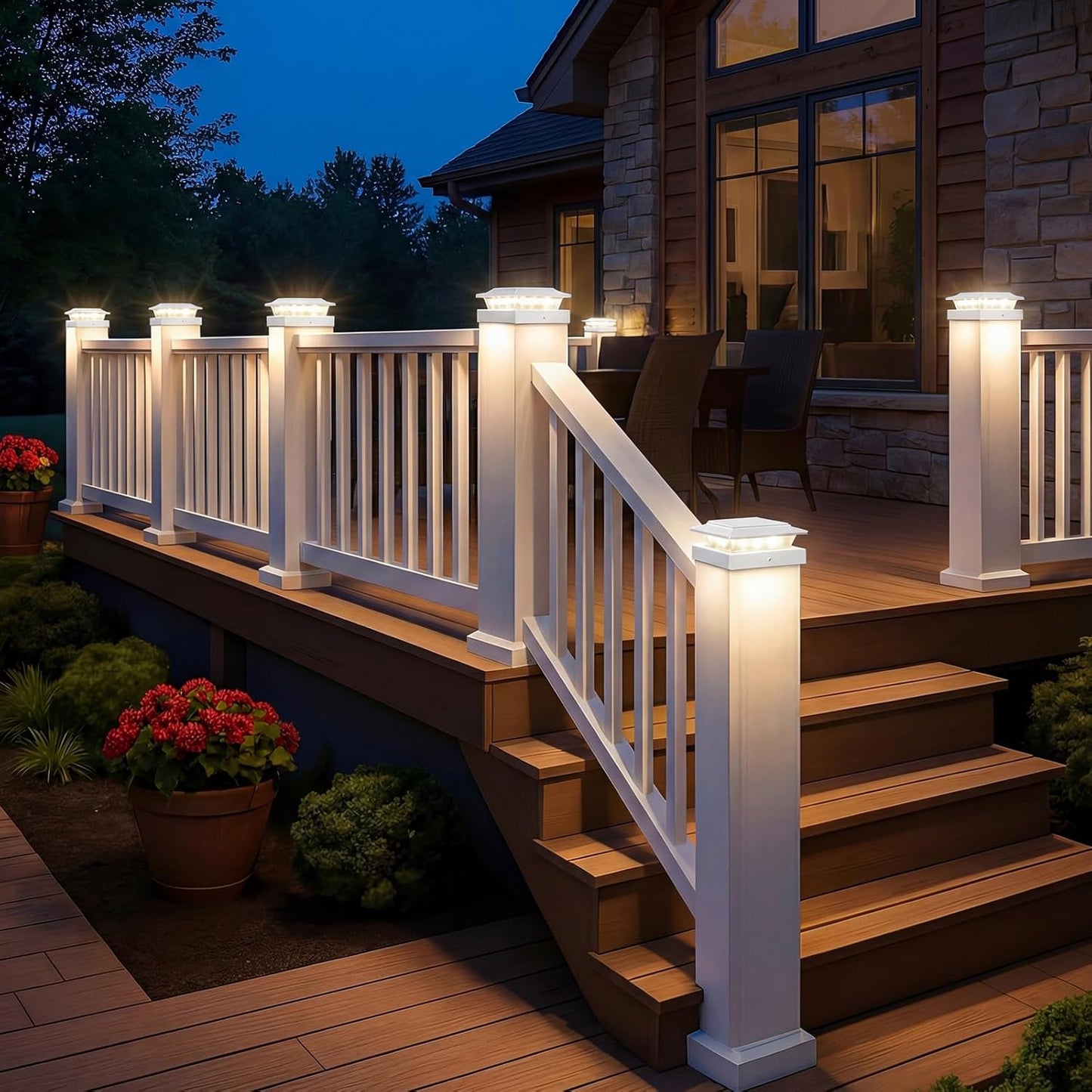 Luz solar para postes 4x4 IP65 2 Pzas 3 Temperaturas