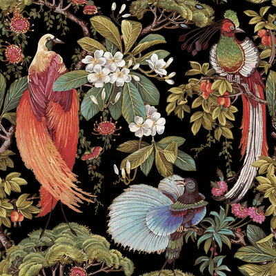 Papel tapiz vintage prepegado diseño floral oscuro