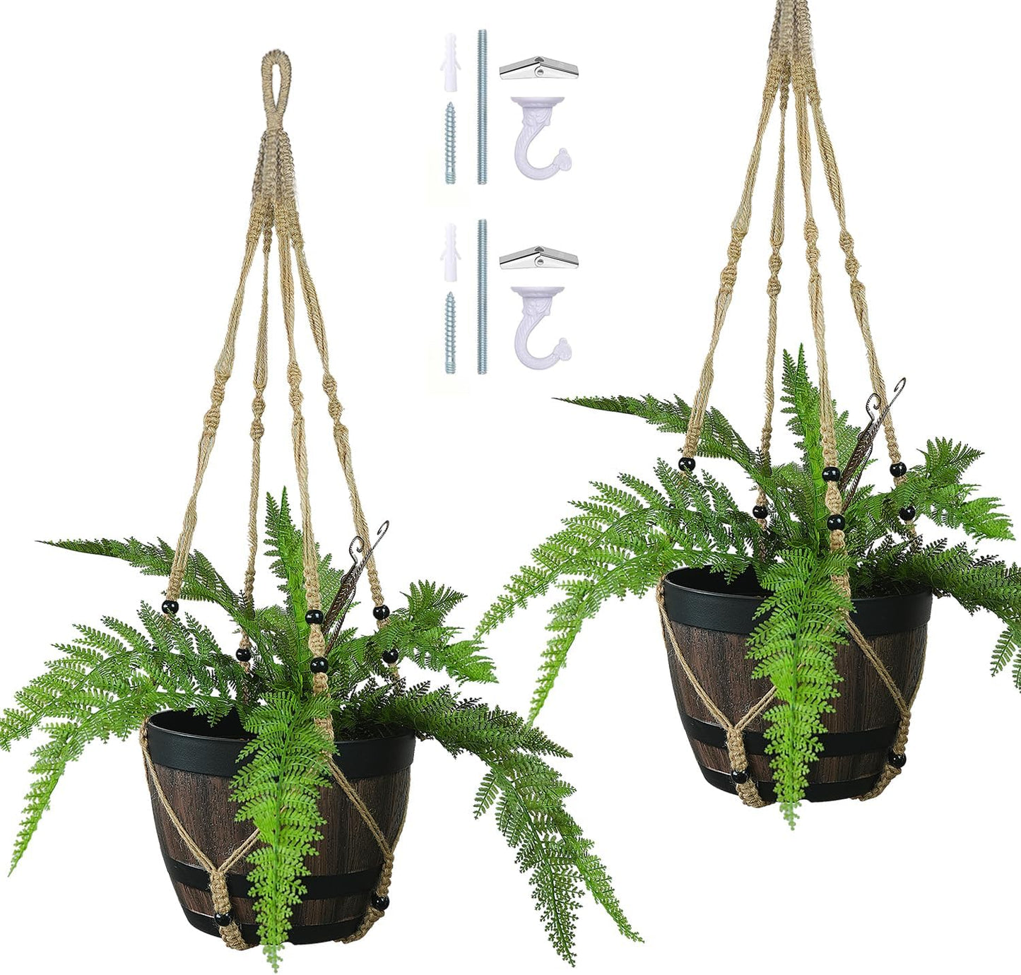 Colgador macramé para plantas 43pulg sin borlas cesta yute