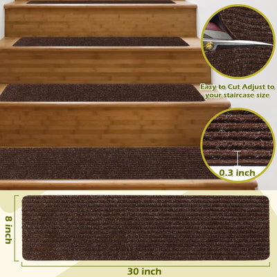 7 Pzas Tapete Antiderrap para Escalones 8x30pulg