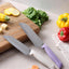 Juego Santoku de 2 piezas con cuchillas de acero inoxidable y asas ergonómicas