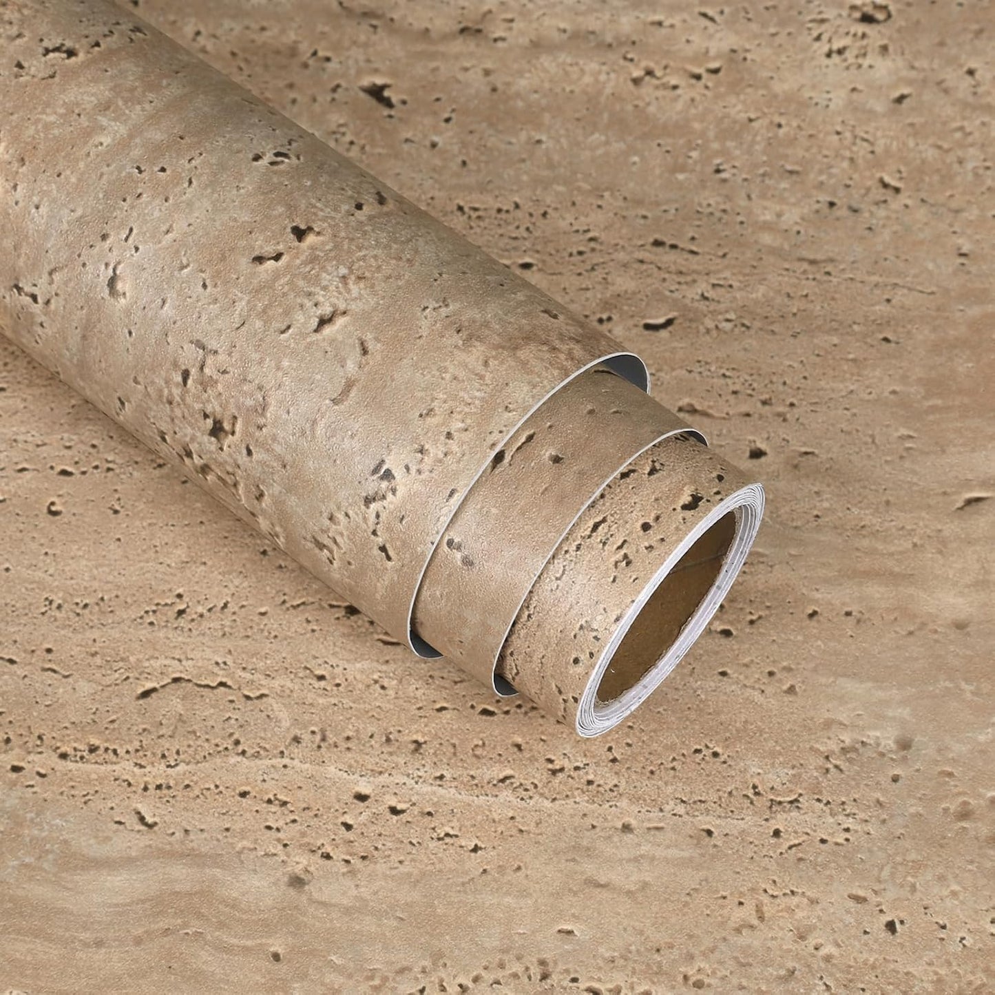 Papel contacto mármol bronceado impermeable para cocina y baño