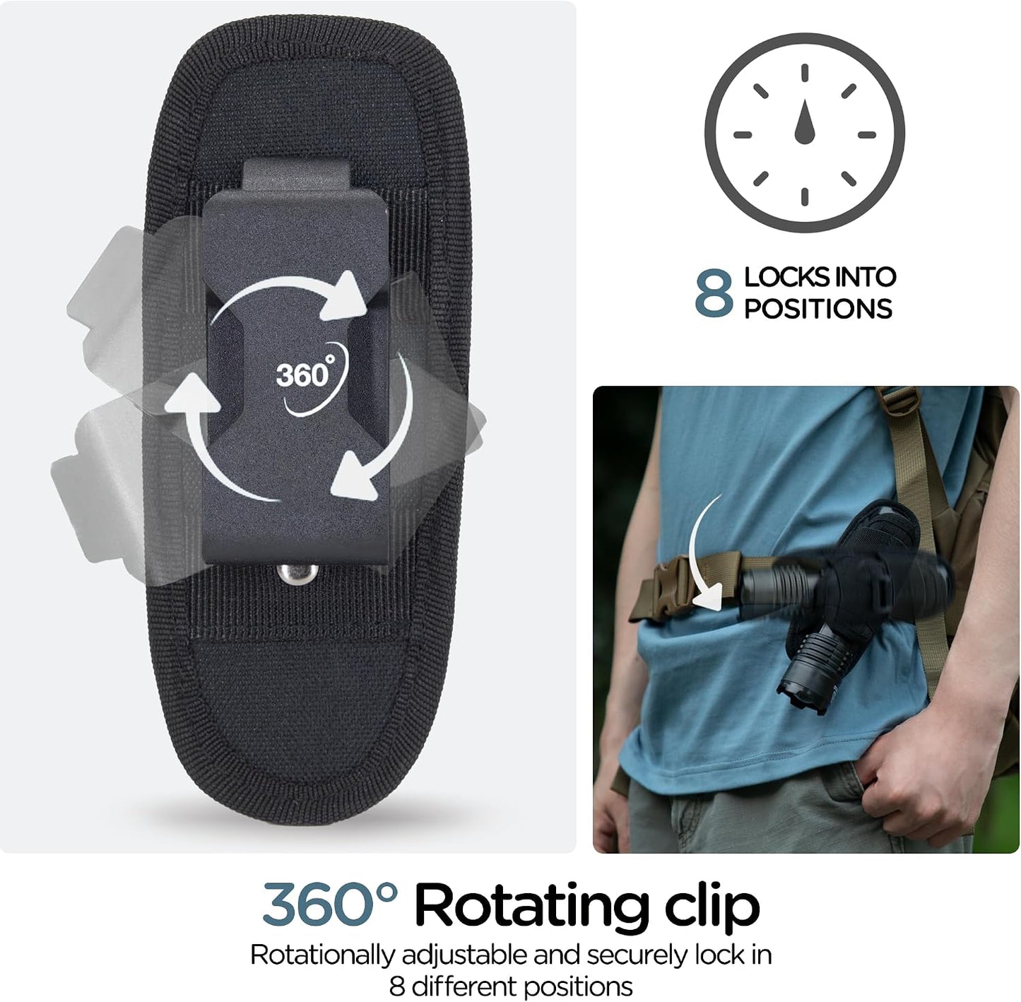 Porta linterna con soporte rotatorio 360 grados