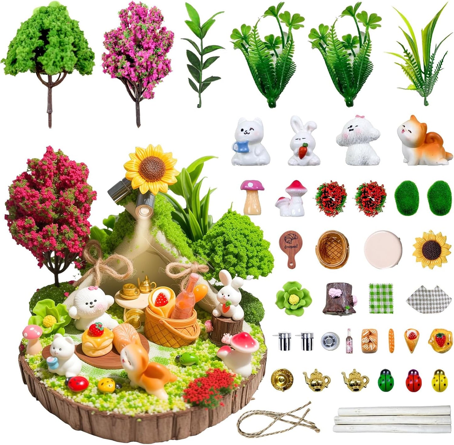 50 Pzas Mini Animales Resina Decoración Jardín