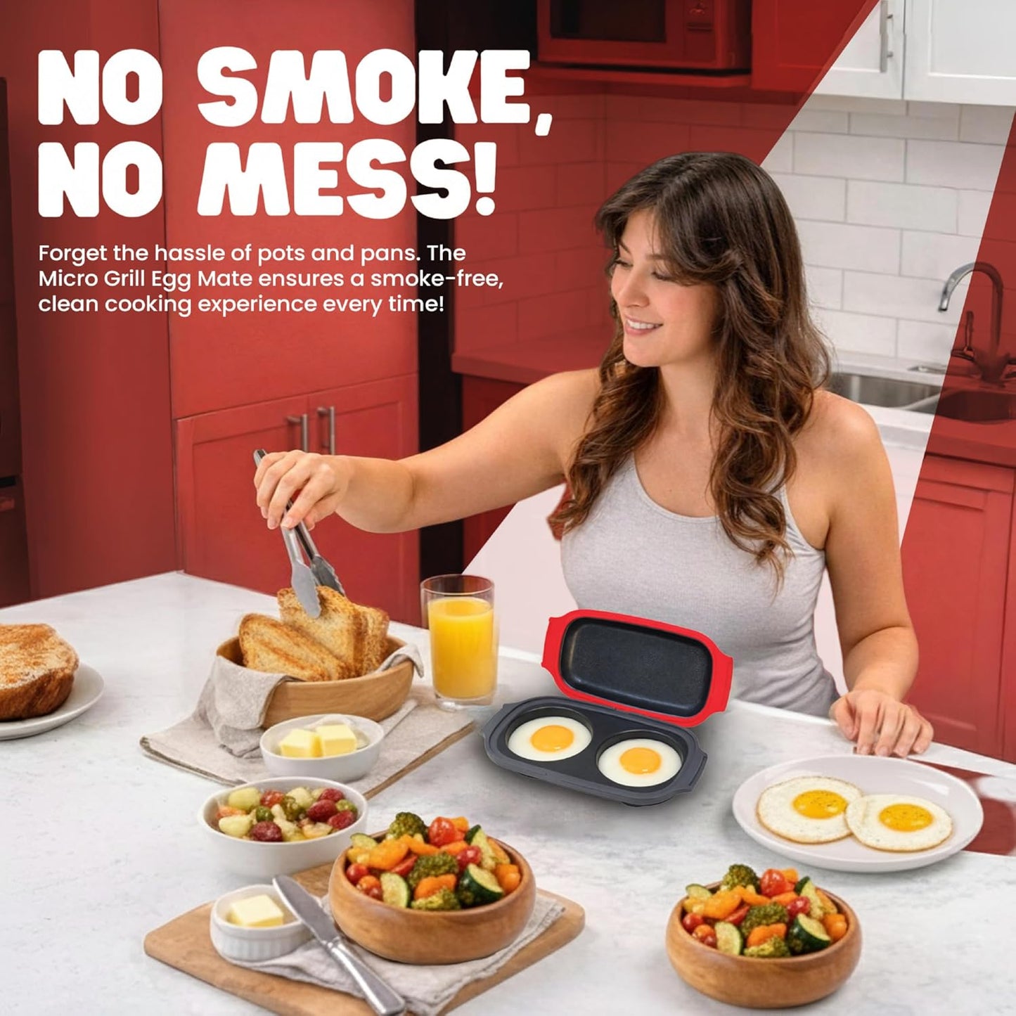 Olla huevo microondas 2 huevos con tapa ventilada sin BPA
