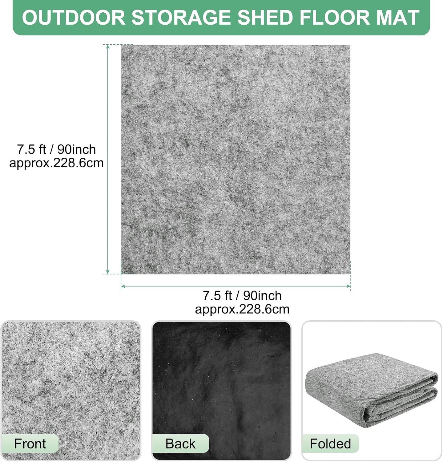 Tapete almacenamiento exterior 7.5x7.5ft impermeable antideslizante