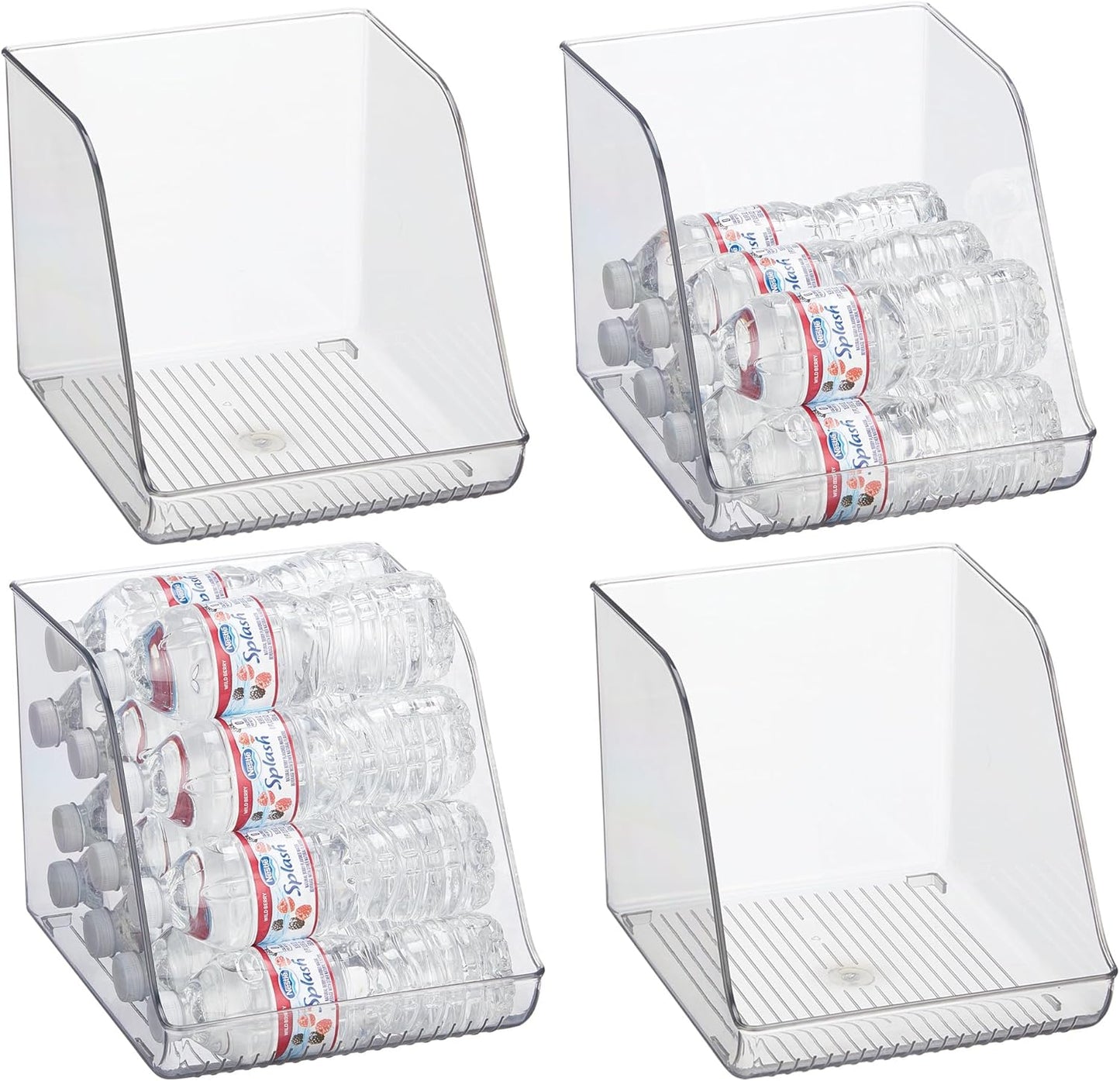 Organiz. botellas plástico transparente paquete 4