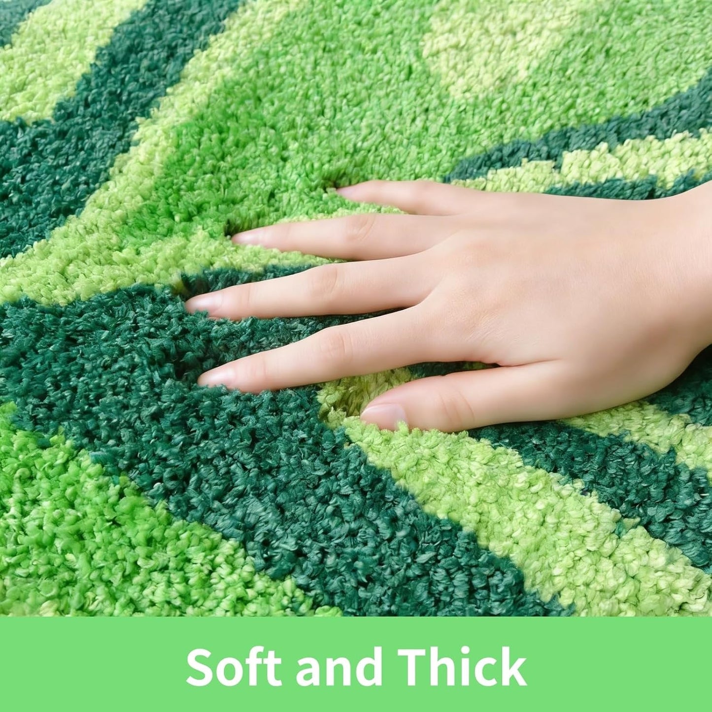 Alfombras baño hoja Monstera 27x31pulg microfibra antideslizante
