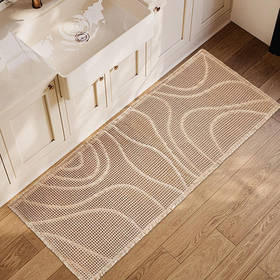 Tapete baño ondulado gofre antideslizante marrón 24x60pulg