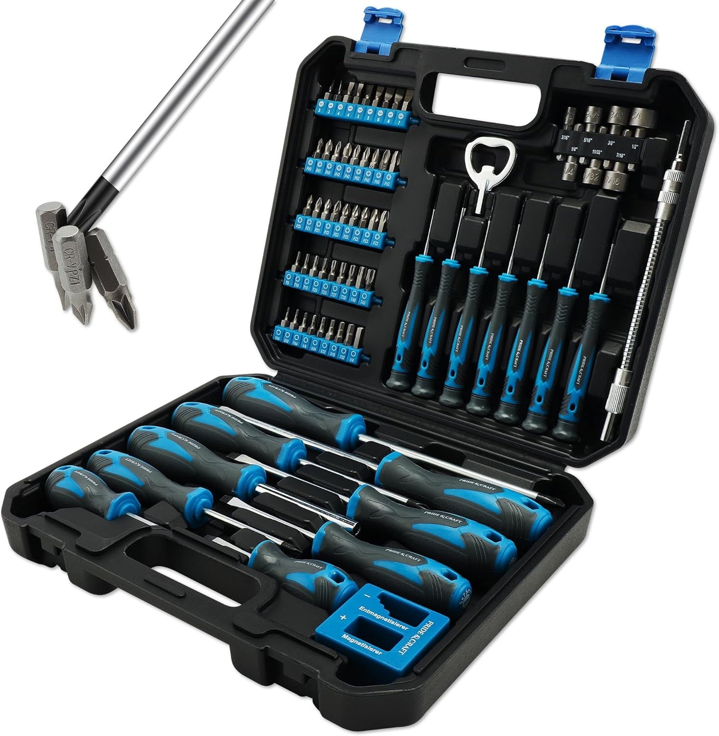 Set 71 Pzas Destornilladores Magnéticos Acero Cr-V Precisión