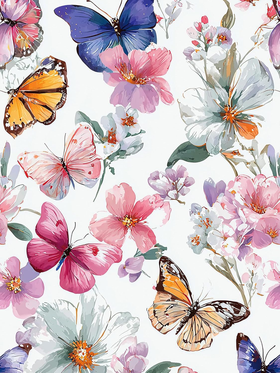 Papel tapiz floral autoadhesivo 16.9x118.1pulg
