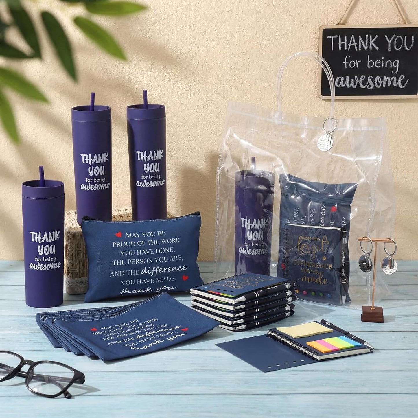 Set 48 Pzas Regalos Empleados Vasos Cuadernos Llaveros