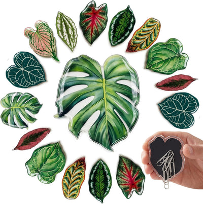 18 imanes de nevera en forma de hoja tropical para cocina y hogar