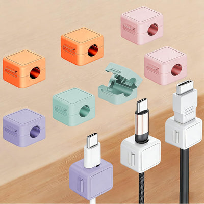 Pack 10 Organizadores Cables Magnéticos Escritorio Hogar