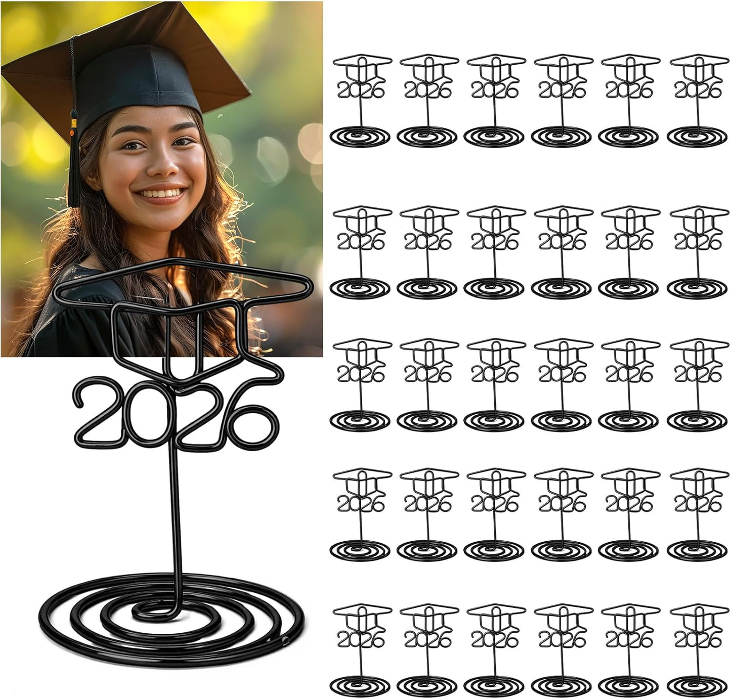 Soportes negros para centros de mesa de graduacion 2026