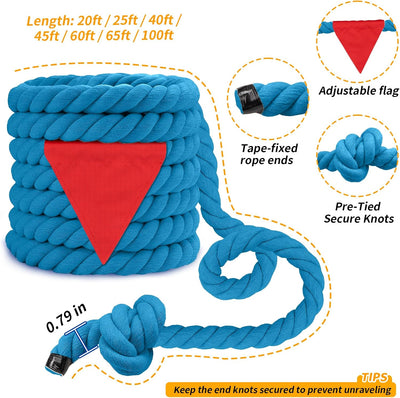 Cuerda algodón suave 1pulg x40ft para actividades exteriores