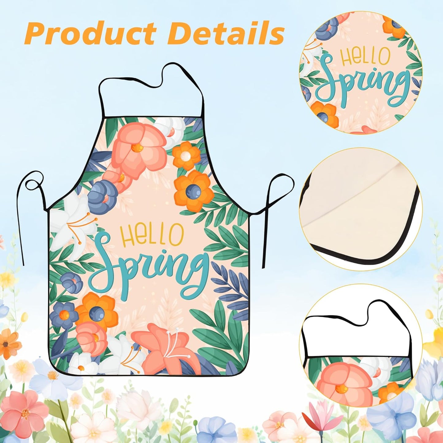 Delantal floral Hello Spring para hombres y mujeres