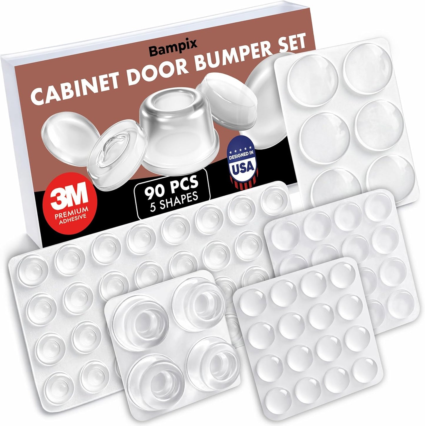 Protectores puerta gabinete 90 pzas silicona autoadhesiva