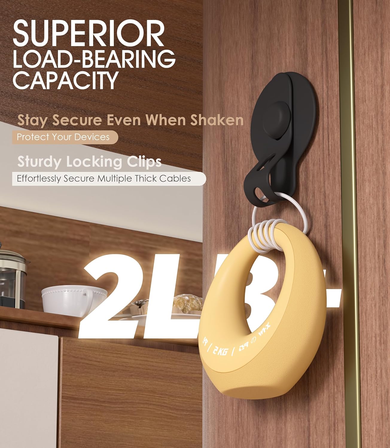 Organiz. cables autoadhesivo silicona ajustable 30 uds