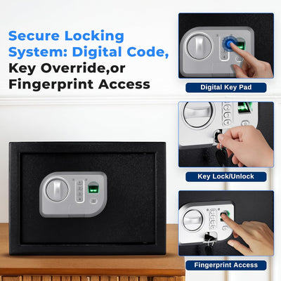 Caja seguridad electrónica con huellas y llaves