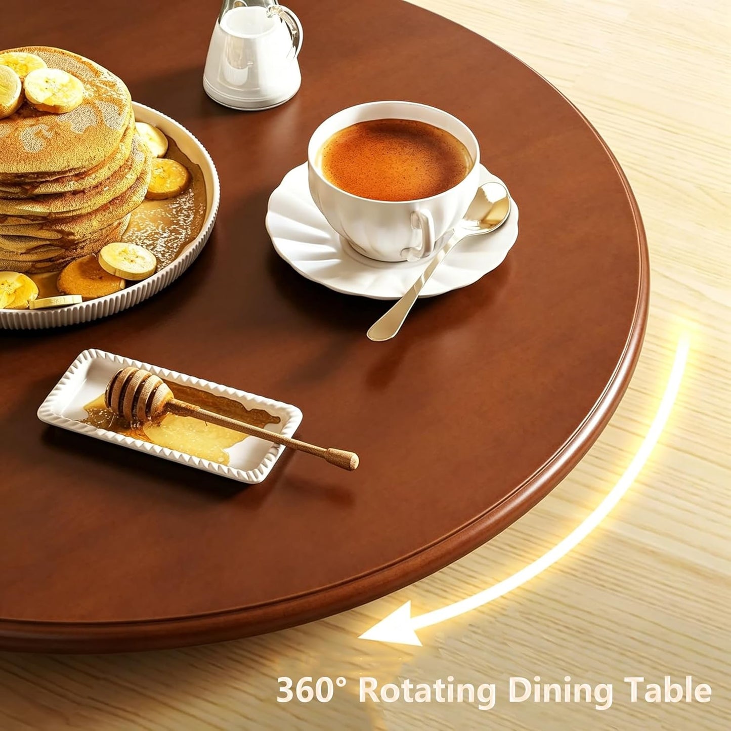 Tocadiscos Lazy Susan de madera 30pulg para mesa giro suave