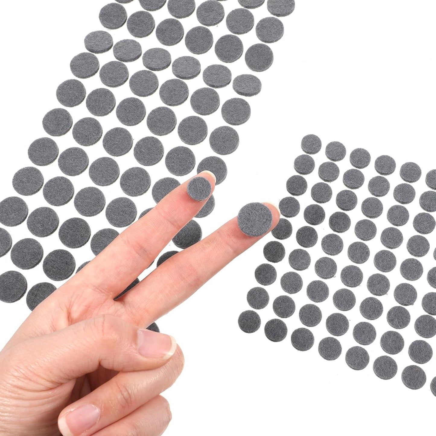 200 Almohadillas fieltro autoadhesivas gris para puerta gabinete