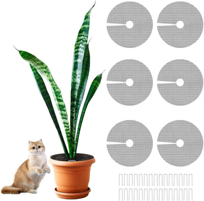 6 Rejillas Maceta 11.8pulg con 30 Clavos U Protector Gatos