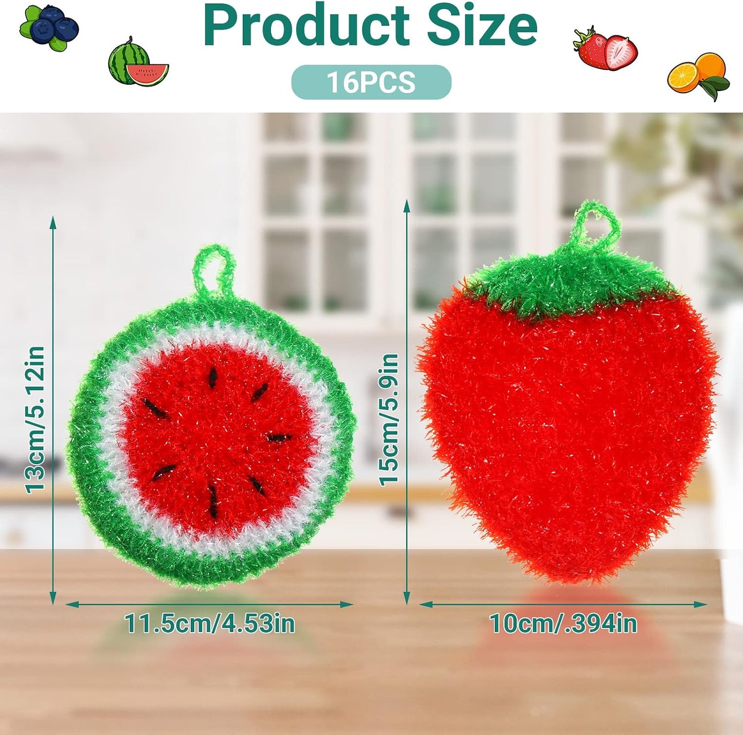 16 Pzas Fregadores Platos Reutilizables Limpieza Hogar