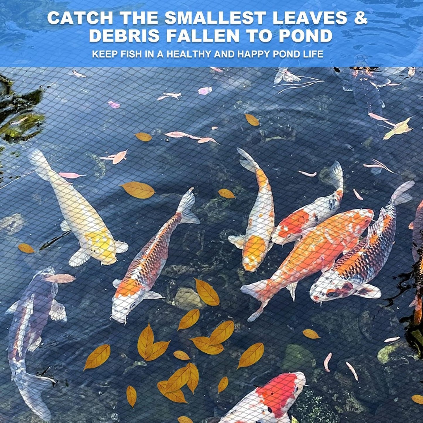 Red estanque 7x10ft malla fina protege peces koi