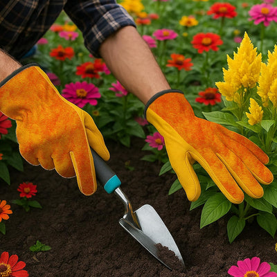 Guantes cuero trabajo jardinería seguridad hombres mujeres