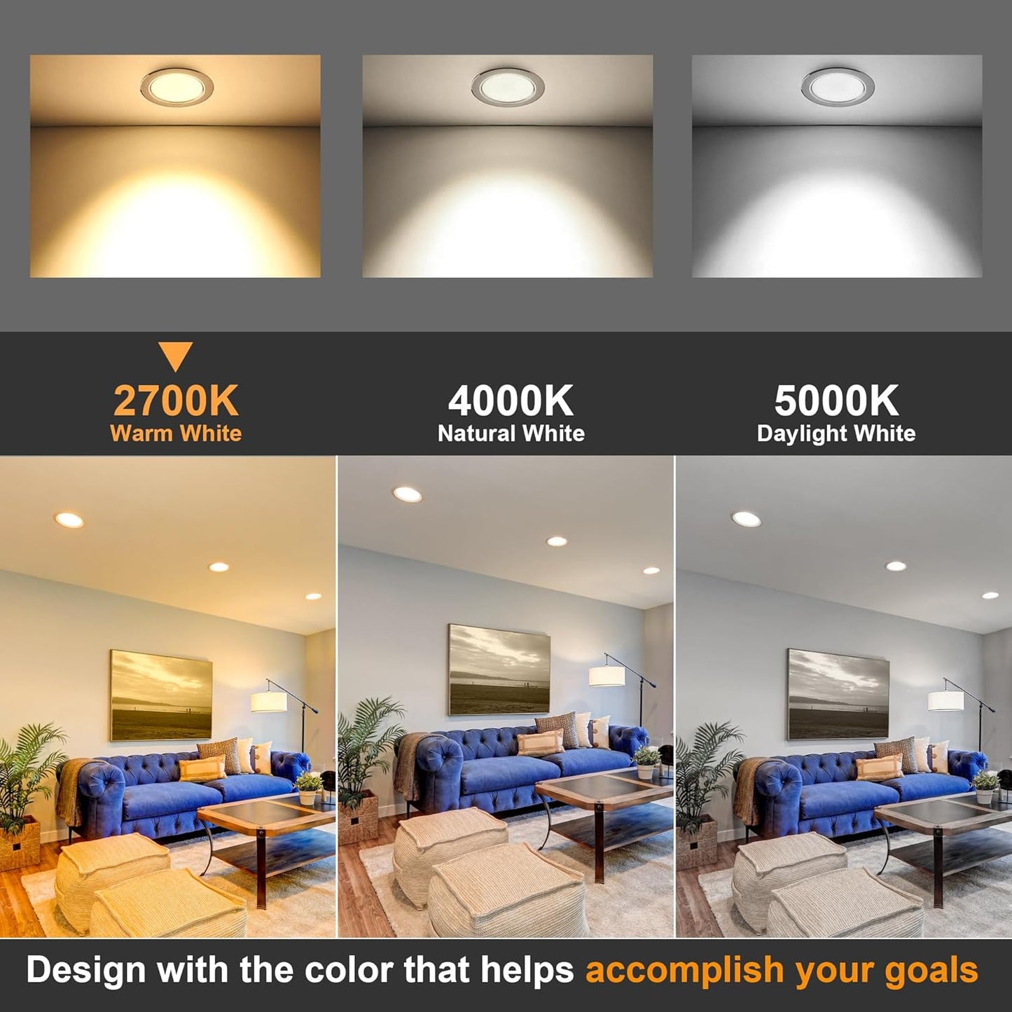 Pack 6 Bombillas LED BR30 2700K Blanco Calido E26 Regulables