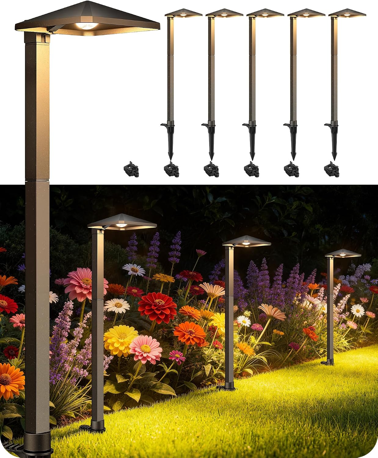 Iluminación paisaje bajo voltaje aluminio 3000K jardín patio